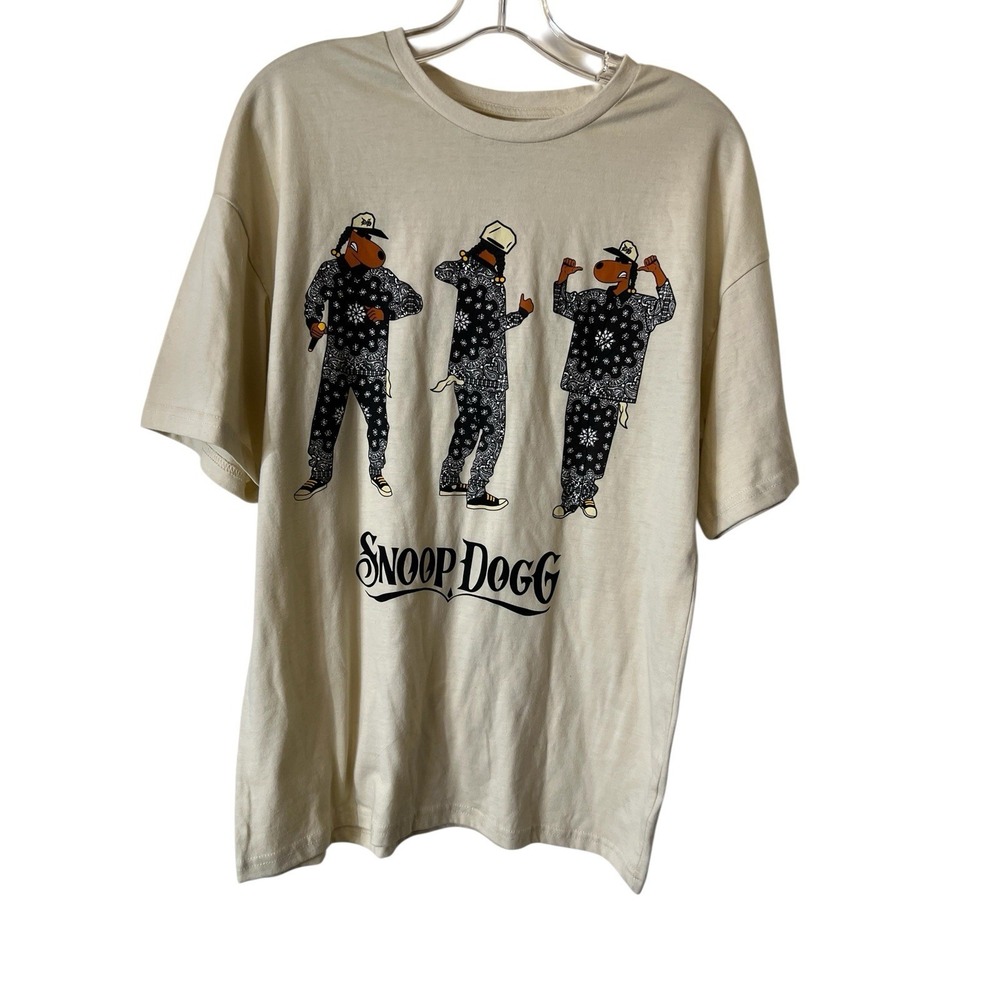 Dogg Supply by Snoop Dogg Mens Cream Graphic Tee Sz Small Rap Hip-Hop